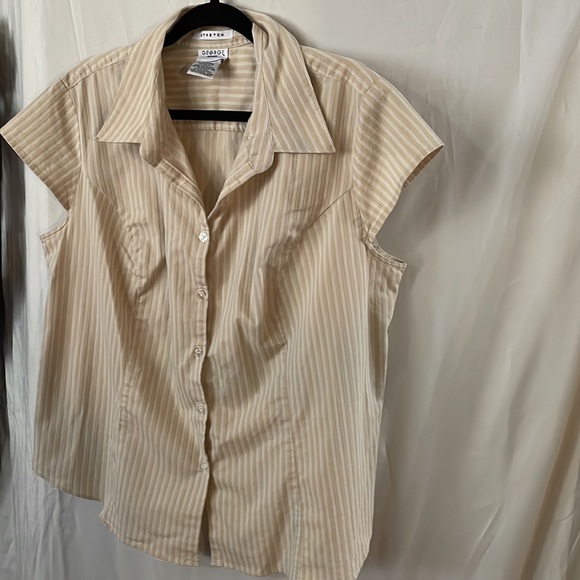 George Woman stretch 18/20W striped cap sleeve button up top - Picture 2 of 5
